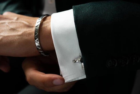Skultuna & GtG Horse Cufflinks Polished Steel